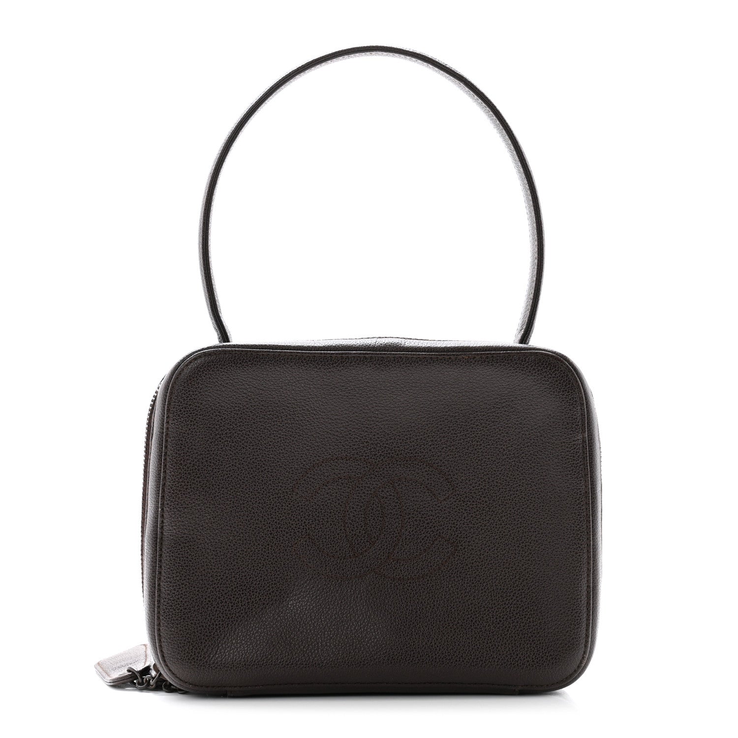 Chanel Grained Calfskin Timeless CC Vanity Case Dark Brown 1 of 12