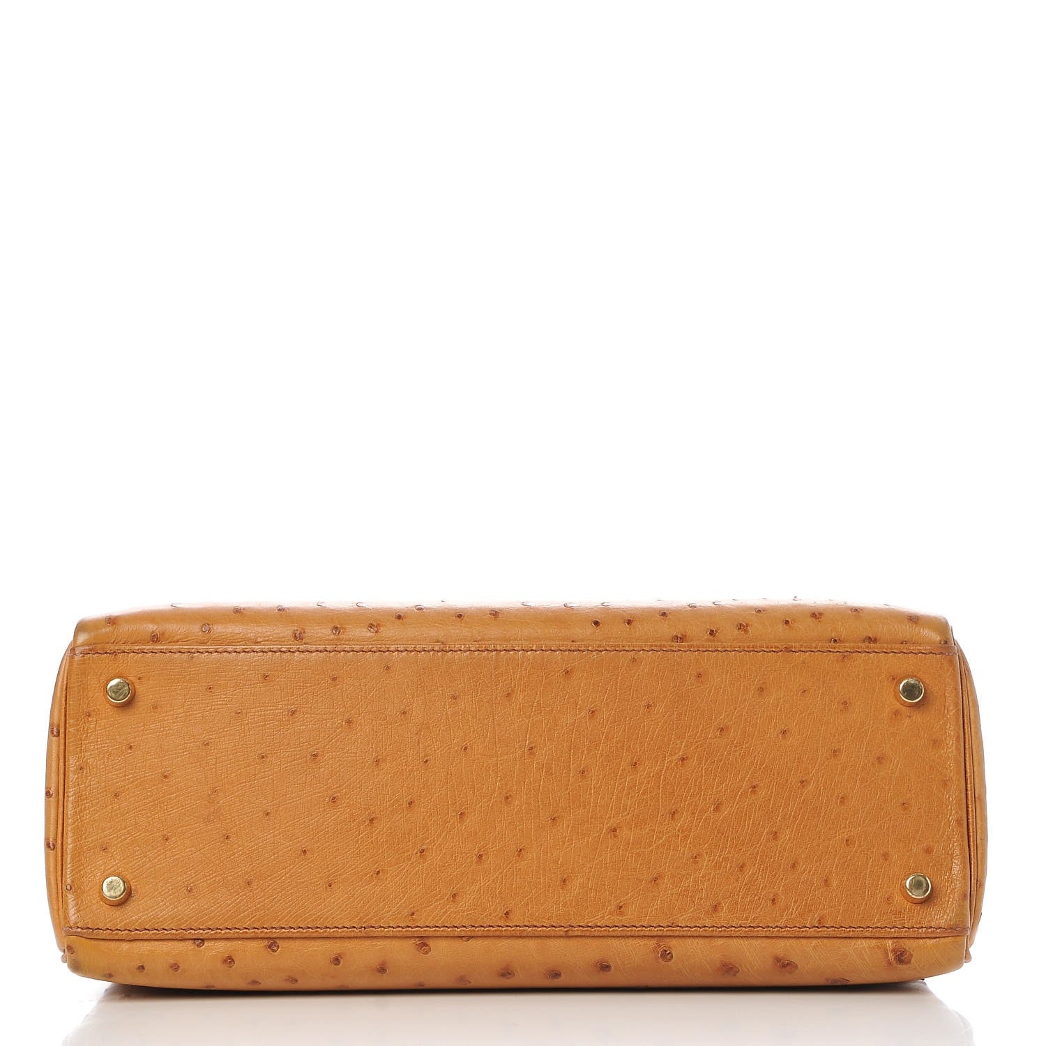 Hermes Ostrich Kelly Retourne 32 Gold 7 of 33