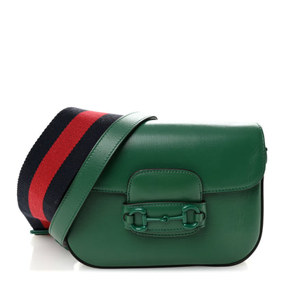 Gucci Azalea Calfskin Web Monochrome Horsebit 1955 Shoulder Bag Emerald 1 of 11