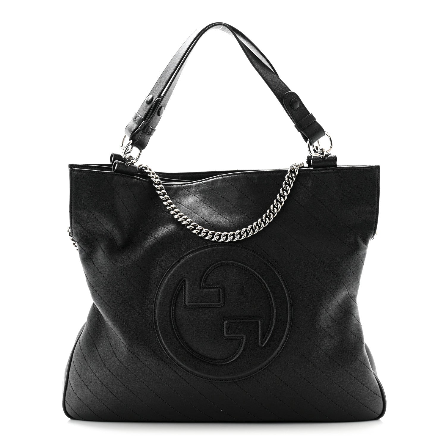 Gucci Sakai Be Green Calfskin Diagonal Stitched Medium Blondie