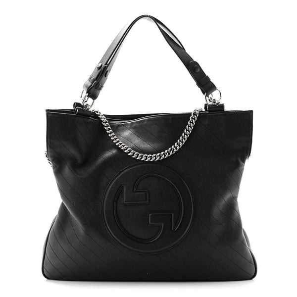 Gucci Sakai Be Green Calfskin Diagonal Stitched Medium Blondie