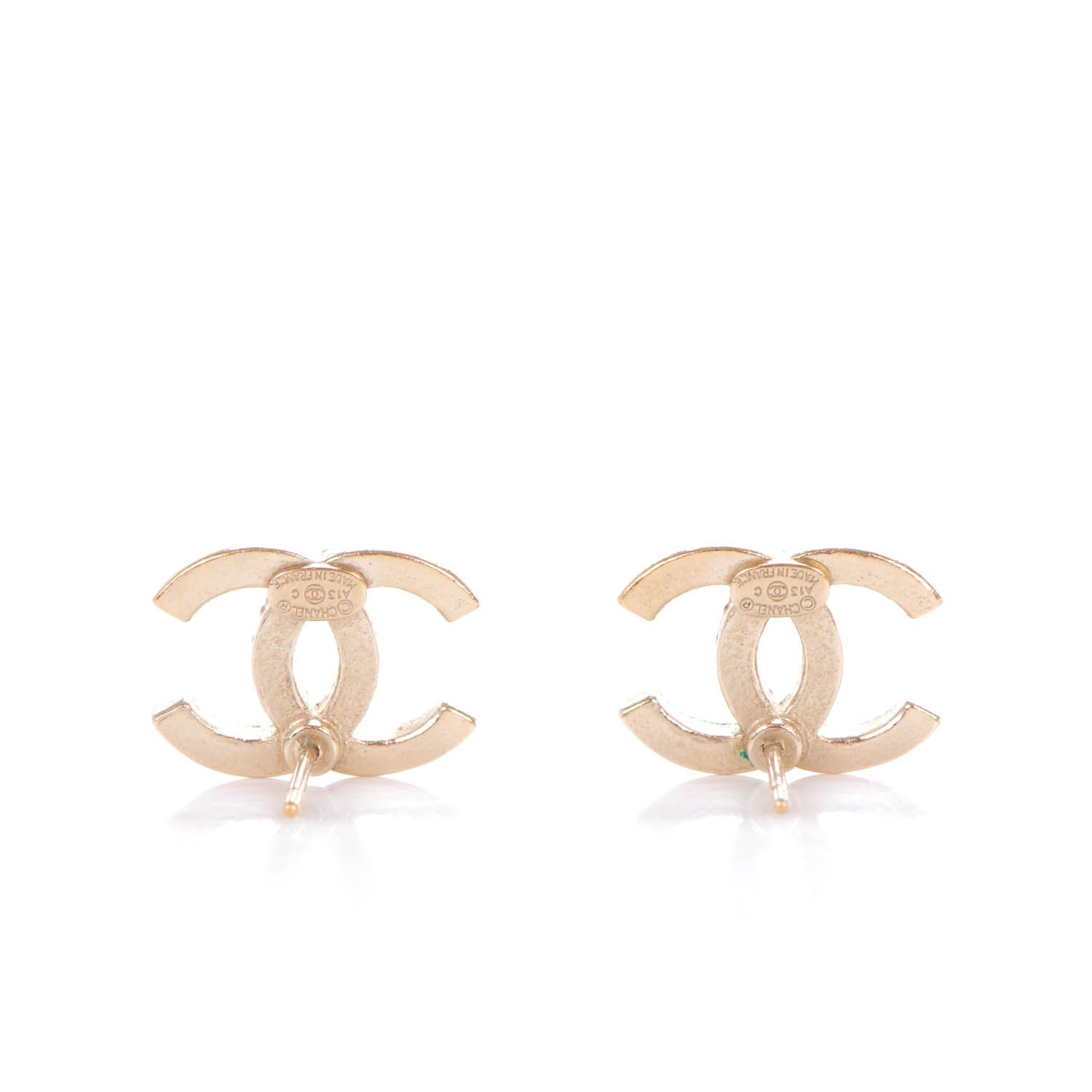 Chanel Crystal CC Earrings Gold 3 of 5