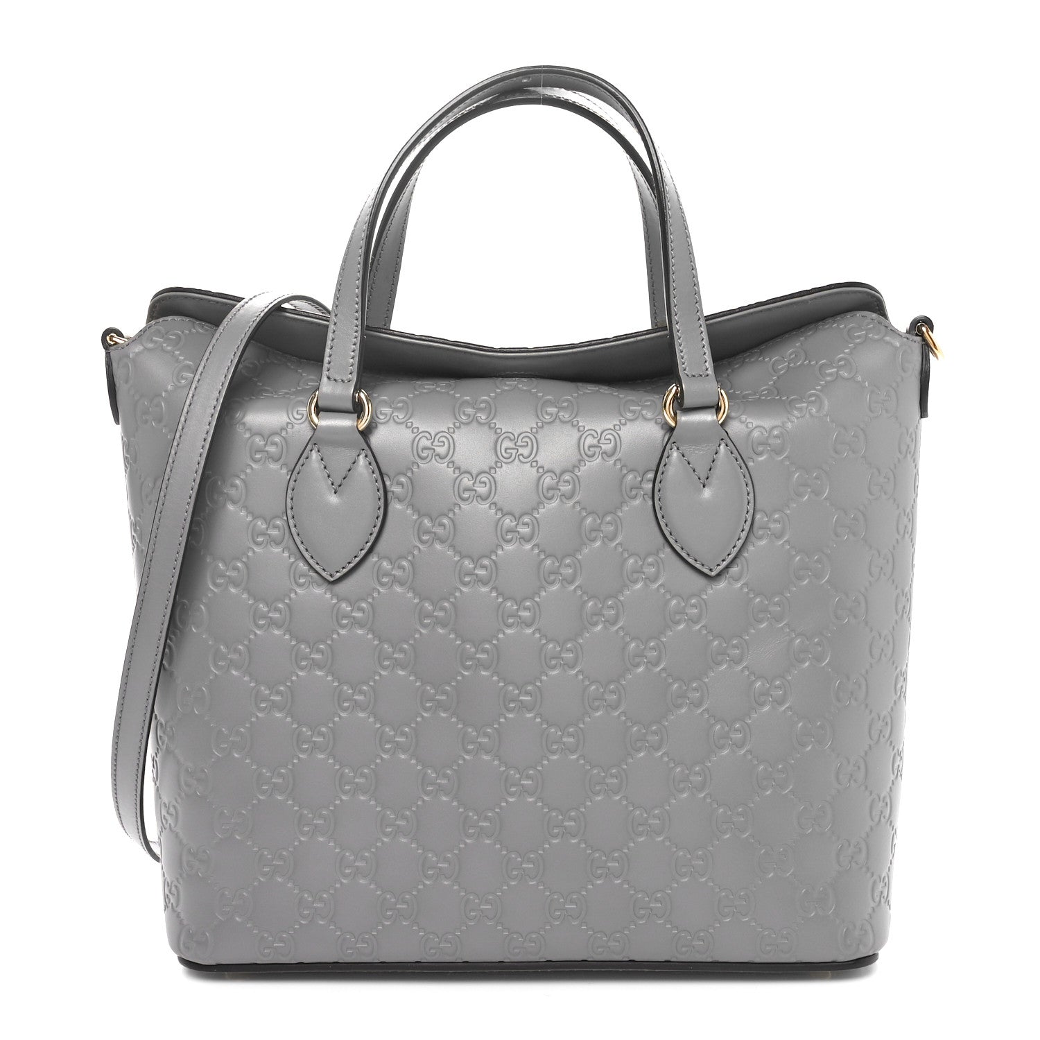 Gucci Guccissima Linea A Foldover Tote Storm Grey 1 of 10