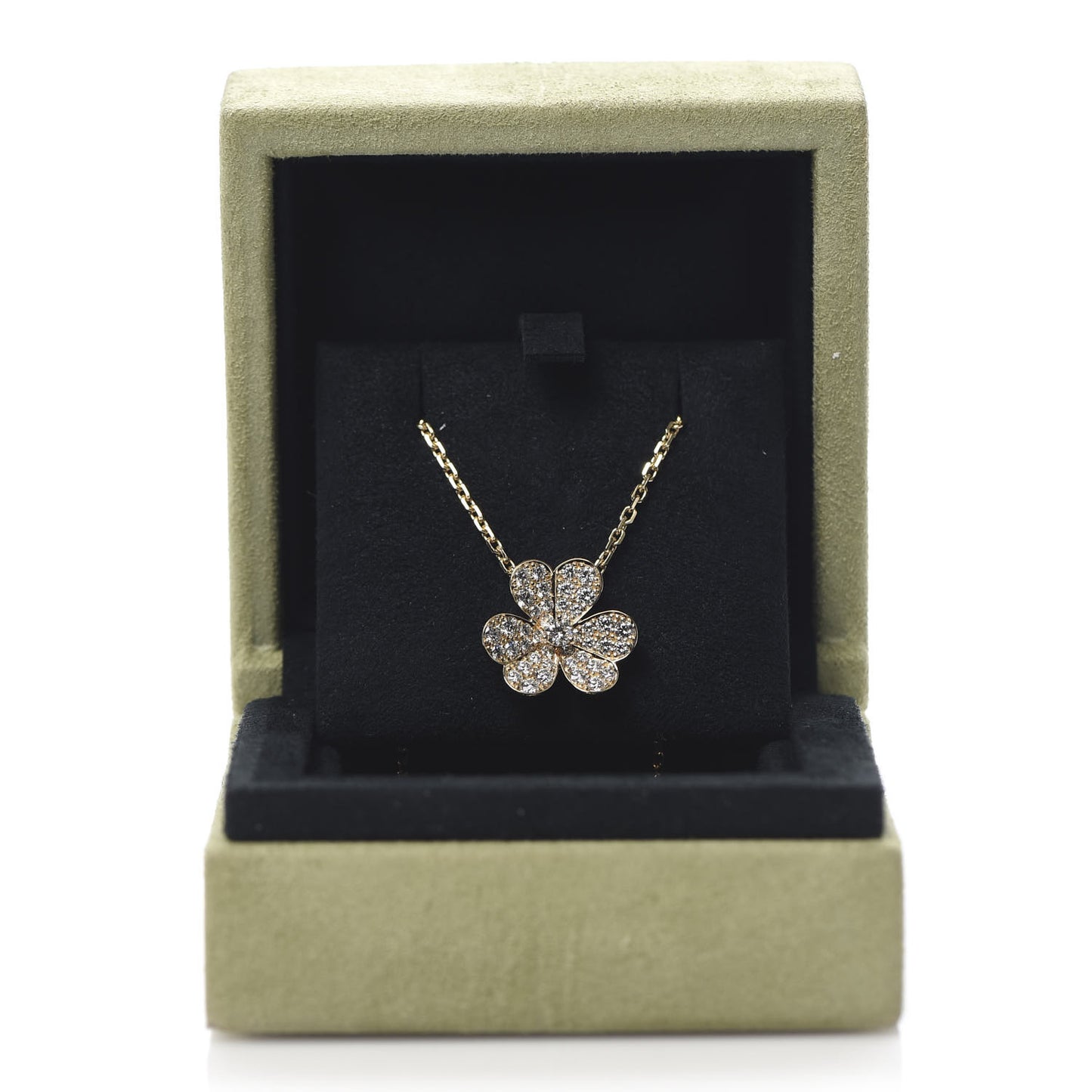 18K Yellow Gold Diamond Small Frivole Pendant Necklace