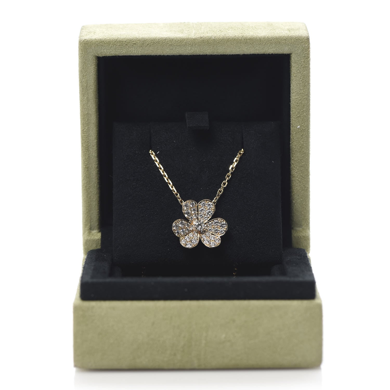 Van Cleef & Arpels 18K Yellow Gold Diamond Small Frivole Pendant Necklace 8 of 8