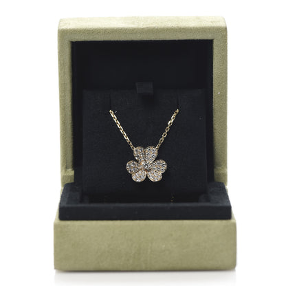 Van Cleef & Arpels 18K Yellow Gold Diamond Small Frivole Pendant Necklace 8 of 8