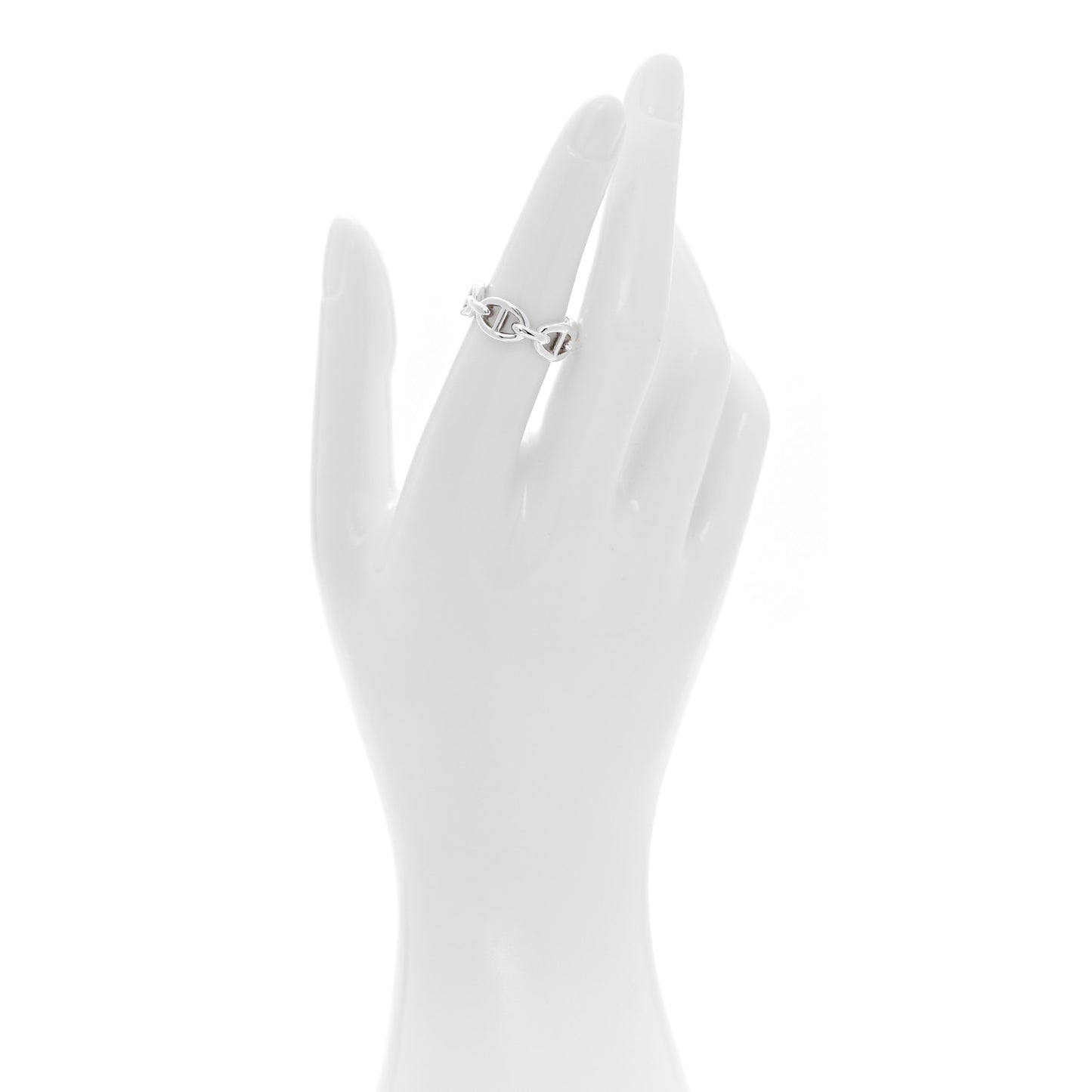 Sterling Silver PM Chaine d'Ancre Enchainee Band Ring 52 6