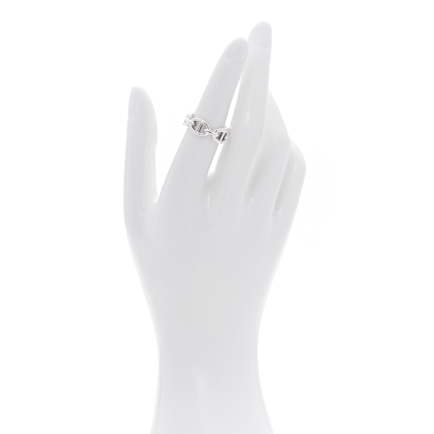 Hermes Sterling Silver PM Chaine d'Ancre Enchainee Band Ring 52 6 2 of 8