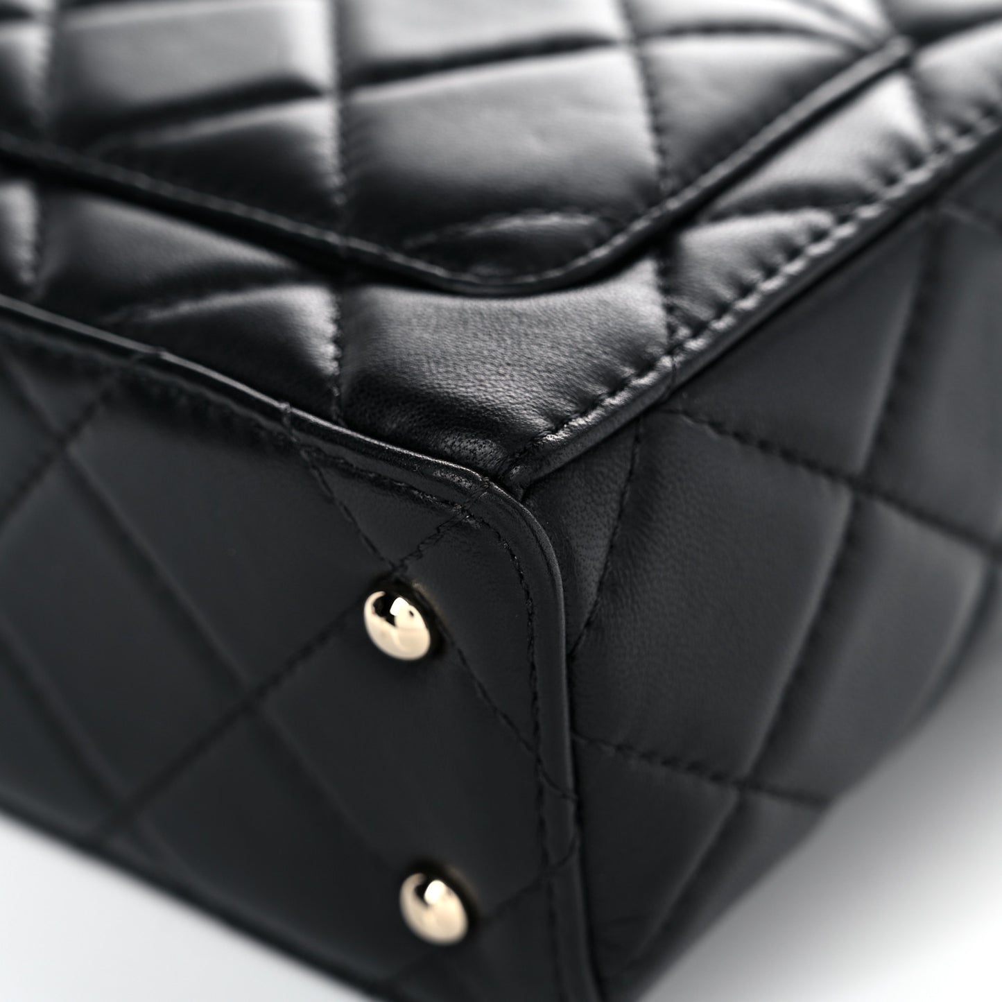 Lambskin Quilted Small Box Bag Black
