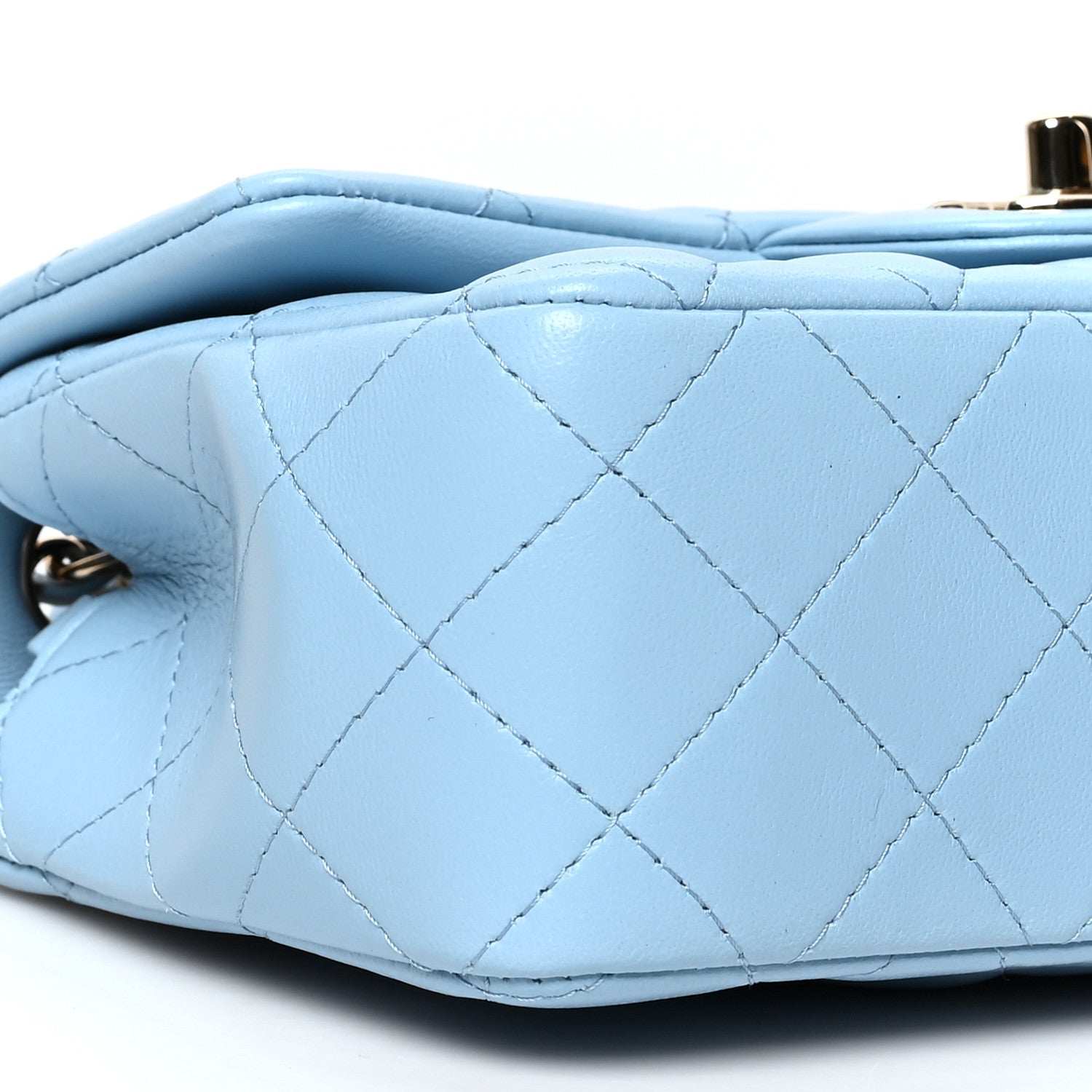Chanel Lambskin Quilted Mini Rectangular Flap Light Blue 8 of 10