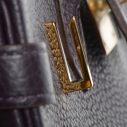 Hermes Taurillon Clemence Birkin 30 Raisin 17 of 22