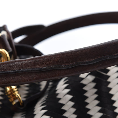 Miu Miu Nappa Intreccio Sacca Tote Cera Black 14 of 23