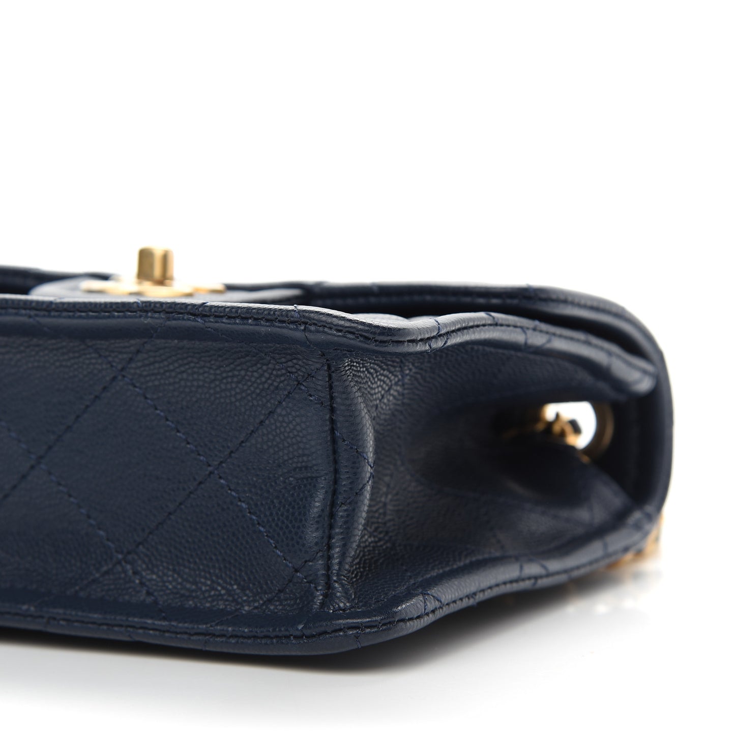 Caviar Quilted Mini Sweet Classic Flap Navy Blue