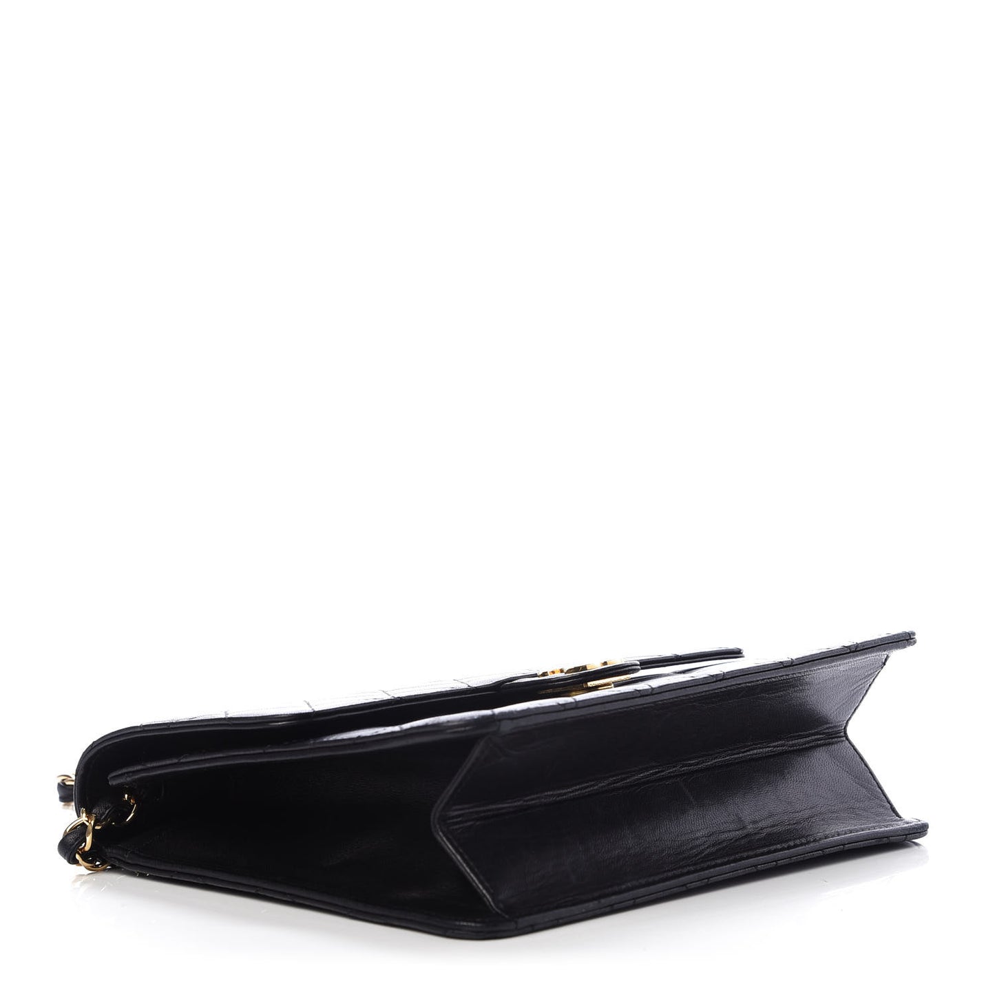 Lambskin Quilted Small Single Flap Black