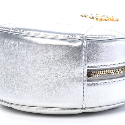 Chanel Metallic Lambskin Quilted Chanel 19 Round Clutch With Chain Silver 9 of 9
