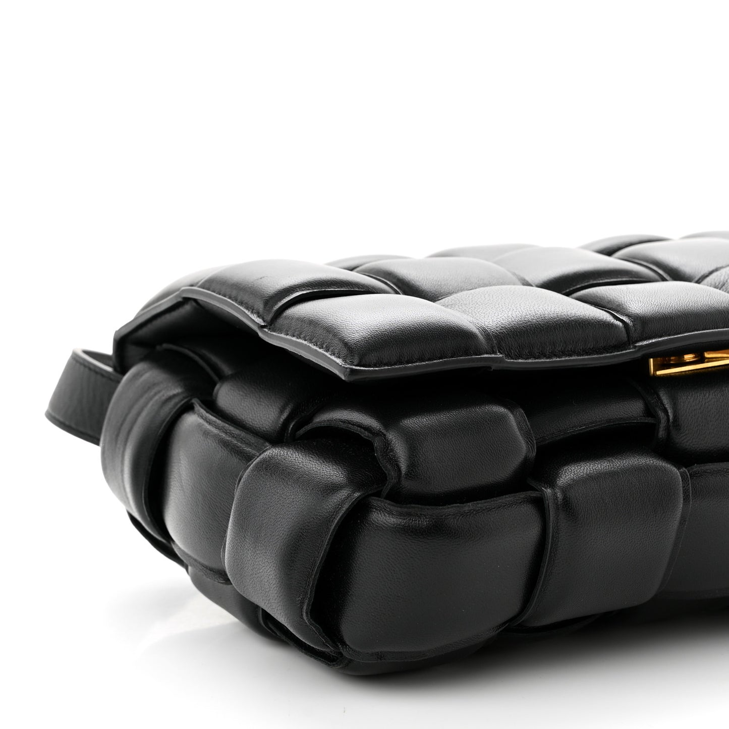 Nappa Maxi Intreccio Padded Cassette Crossbody Bag Black