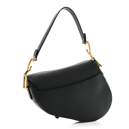 Christian Dior Grained Calfskin Saddle Bag Black 3 of 9