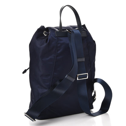 Prada Nylon Vela Saffiano Medium Cinch Backpack Baltico 3 of 8
