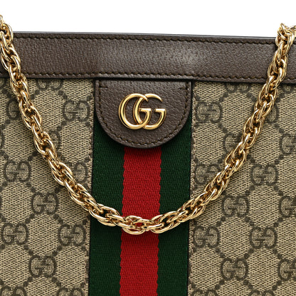 Gucci GG Supreme Monogram Web Small Ophidia Chain Shoulder Bag Brown 9 of 11