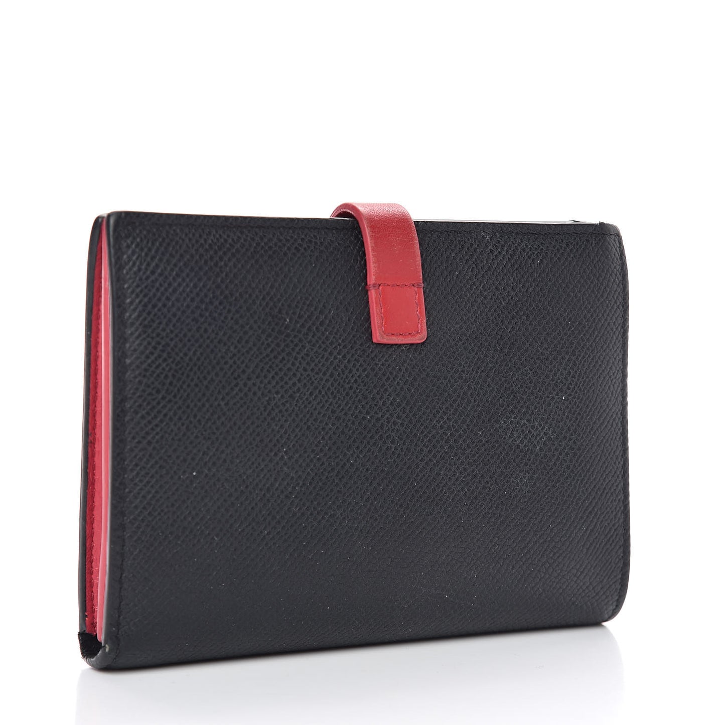 Grained Calfskin Medium Multifunction Strap Wallet Black
