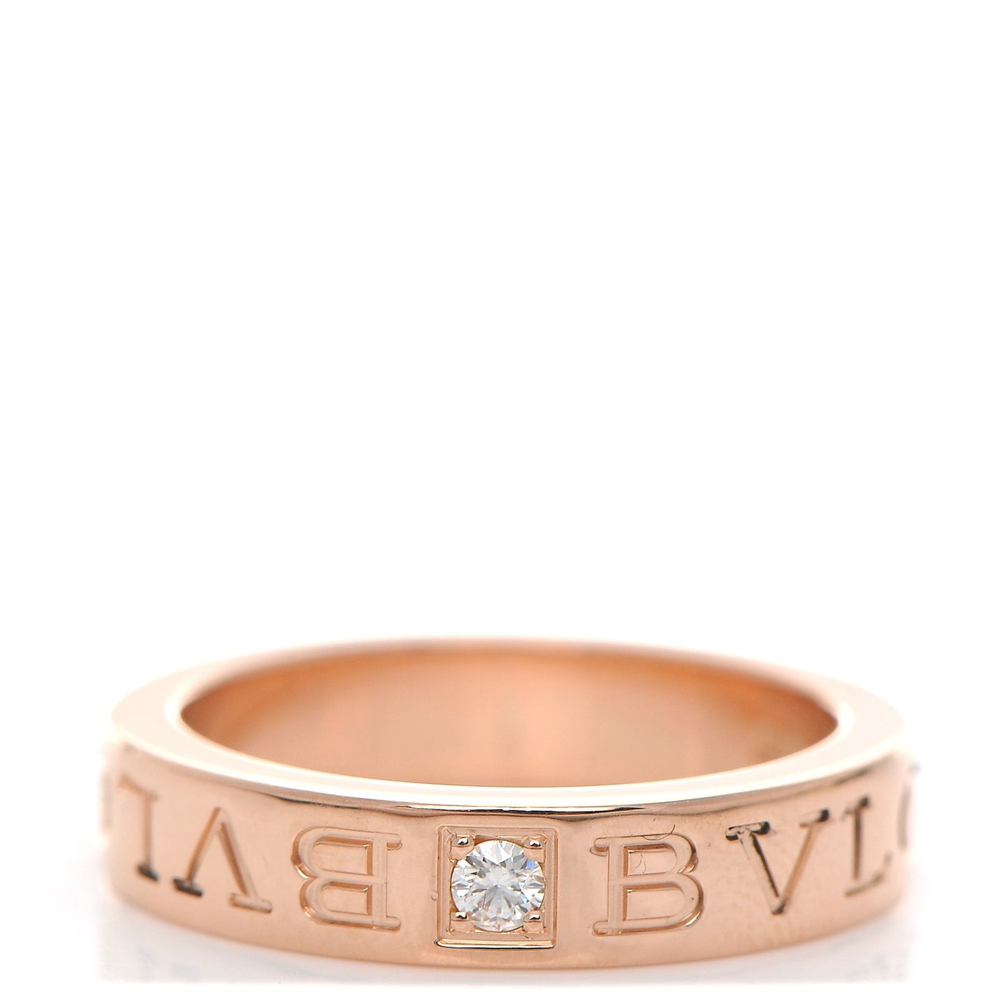 18K Rose Gold Diamond B.Zero1 Essential Band Ring 50 5.25