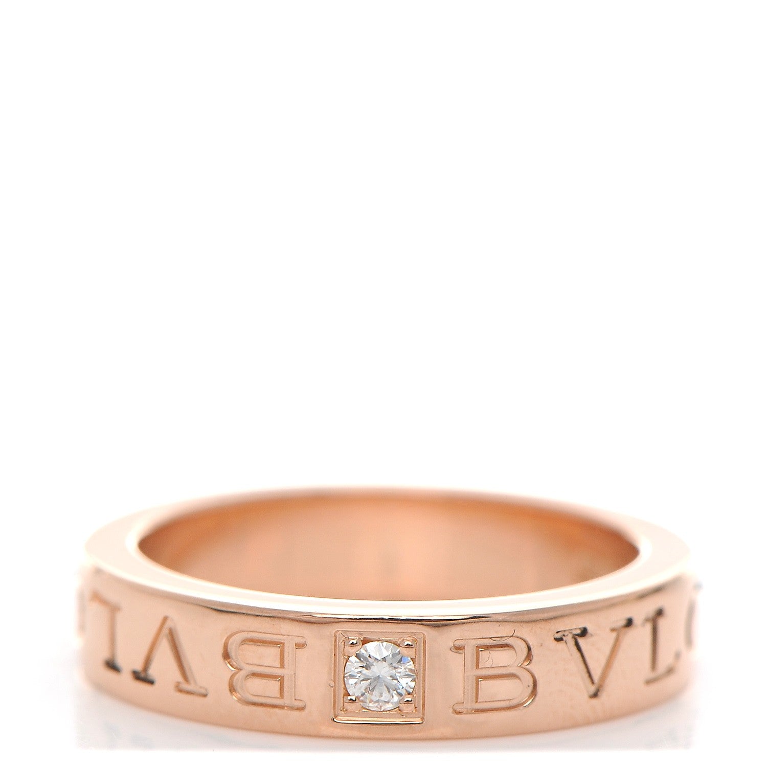 Bulgari 18K Rose Gold Diamond B.Zero1 Essential Band Ring 50 5.25 1 of 7