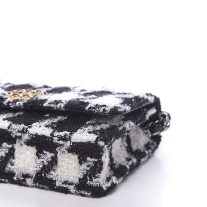 Chanel Wool Tweed Lambskin Quilted 19 Wallet On Chain WOC and Coin Purse Black White 9 of 10