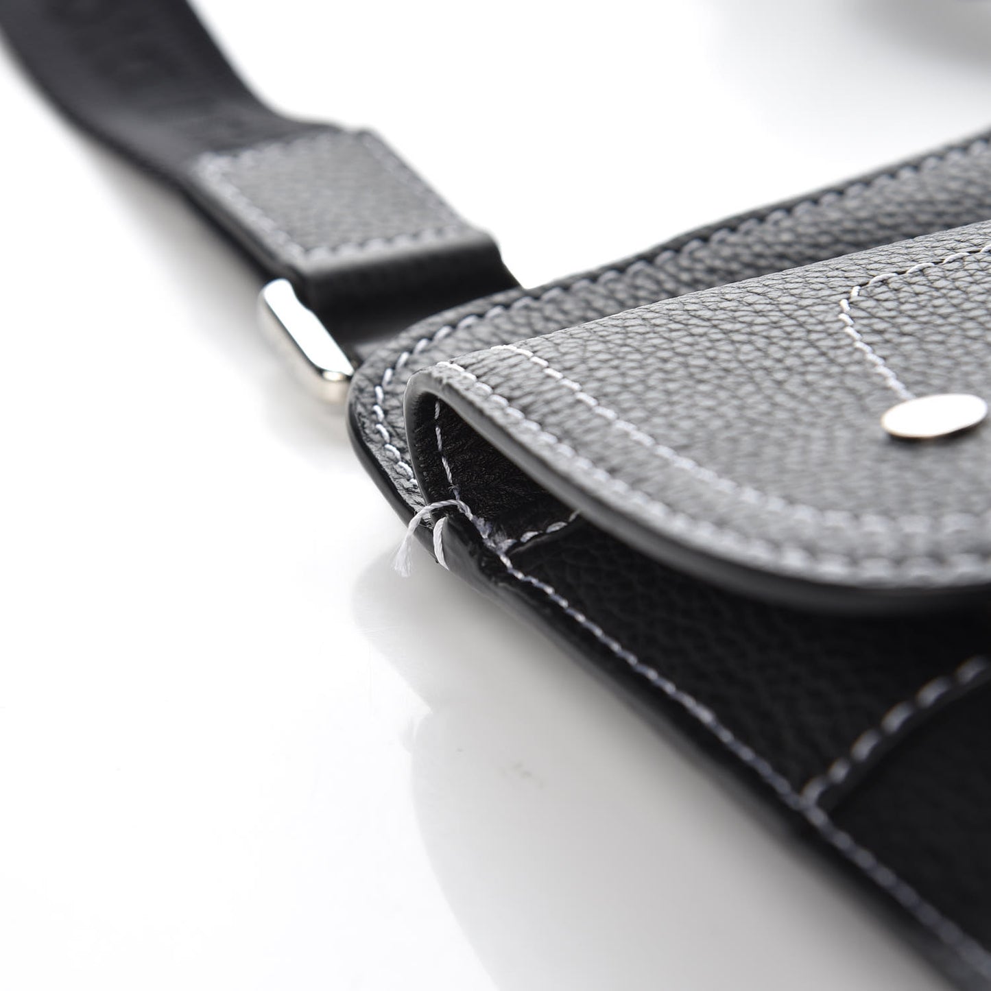 Calfskin Mens Messenger Bag Black