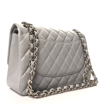 Chanel Caviar Quilted Jumbo Double Flap Grey 3 of 11