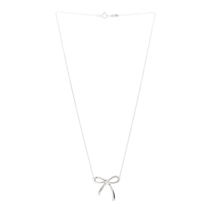 Tiffany Sterling Silver Bow Pendant Necklace 3 of 5