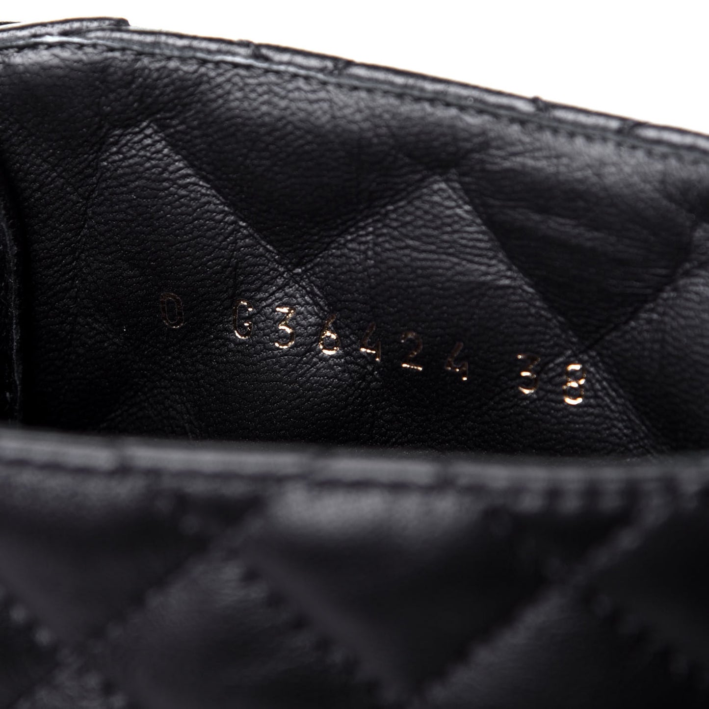 Shiny Lambskin Quilted Lace Up Combat Boots 38 Black
