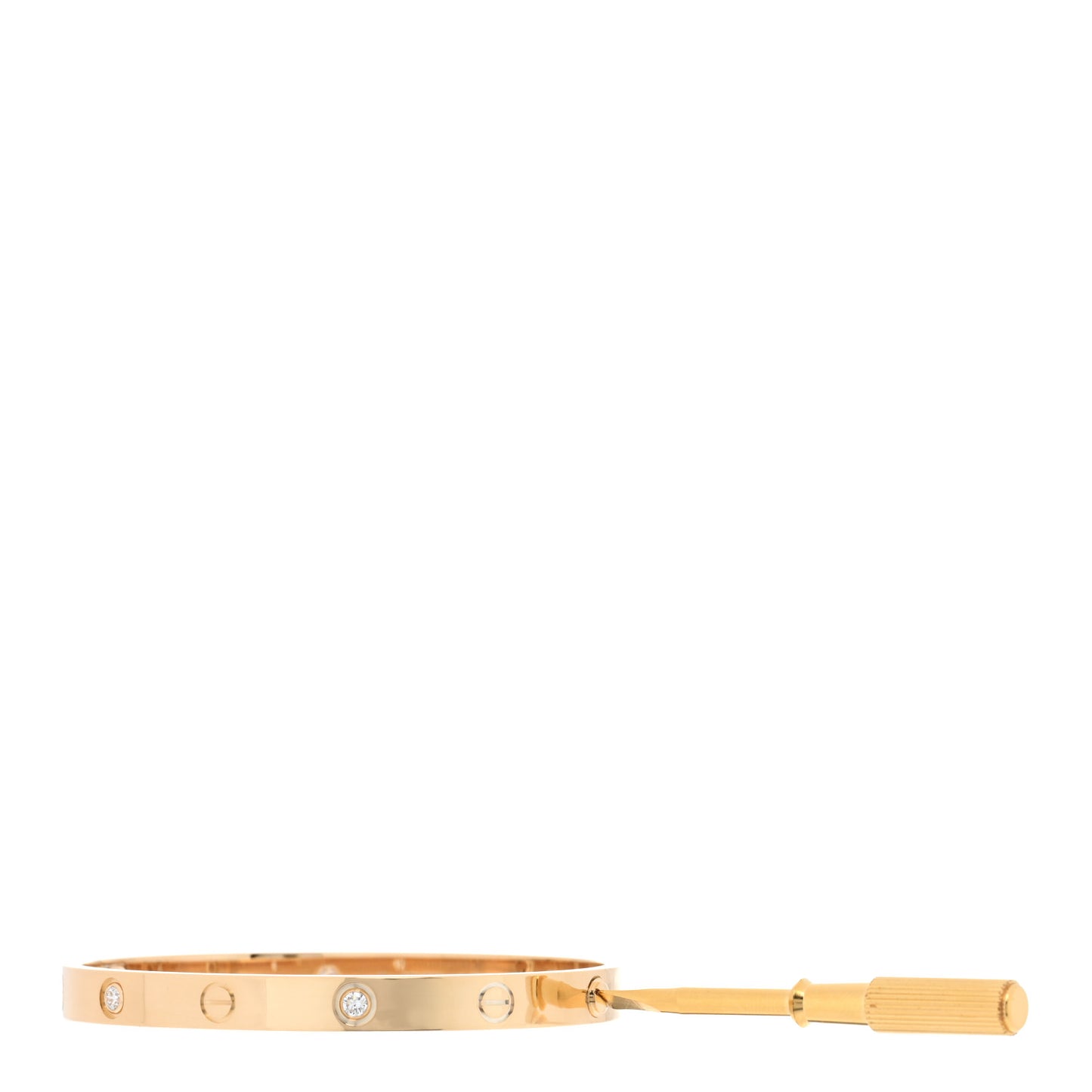 18K Yellow Gold 4 Diamond LOVE Bracelet