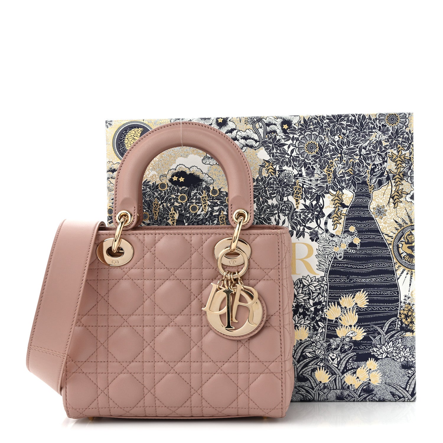 Christian Dior Lambskin Cannage Small Lucky Badges My Lady Dior Fard 11 of 11