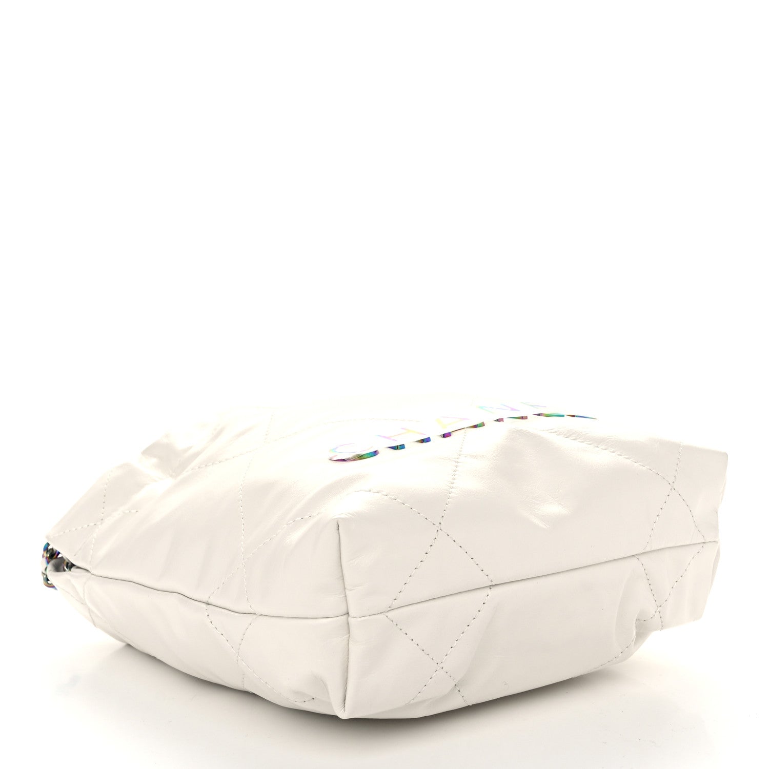 Chanel Shiny Calfskin Quilted Rainbow Mini Chanel 22 White 4 of 10