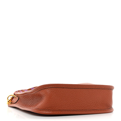 Hermes Taurillon Clemence Maxi Quadrille Evelyne TPM Cuivre Capucine Parme Rouge Duchess 4 of 8