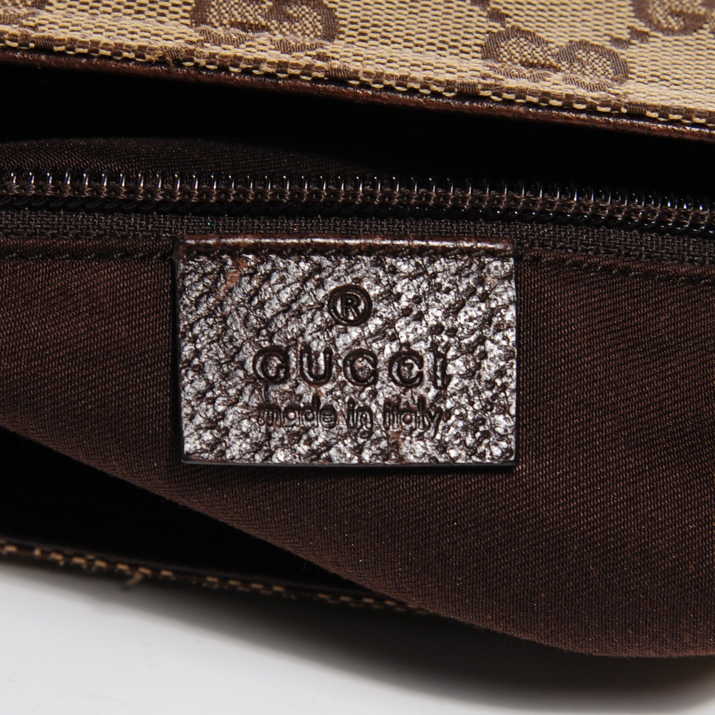 Monogram Web Medium Double Pocket Messenger Bag Dark Brown