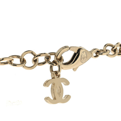 Chanel Crystal Glass Heart CC Necklace Gold 4 of 5