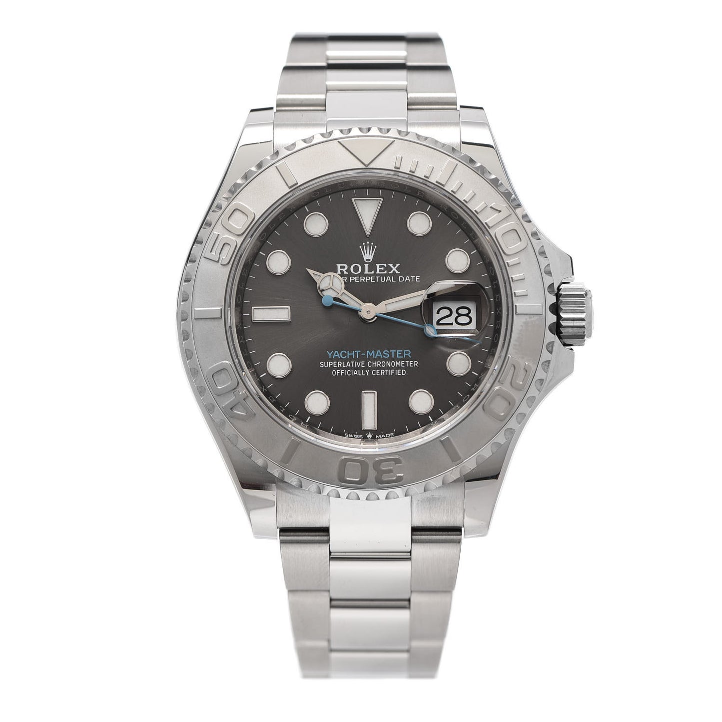 Stainless Steel Platinum 40mm Oyster Perpetual Date Yacht-Master Watch Slate 126622