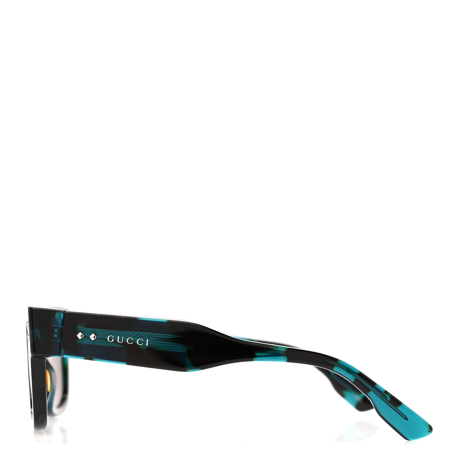 Gucci Acetate Square Frame Sunglasses GG1217S Havana Blue 3 of 7