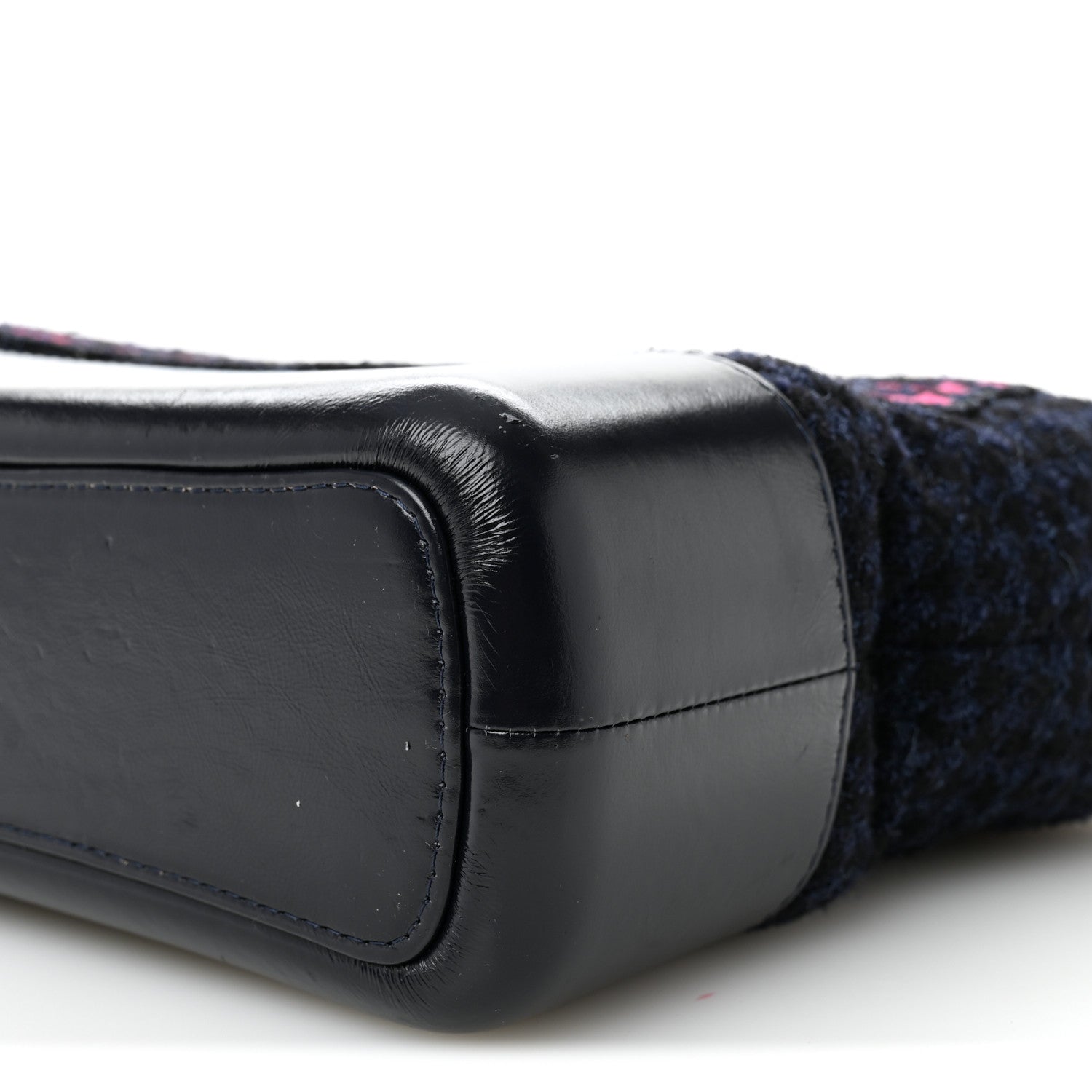 Chanel Tweed Calfskin Quilted Medium Gabrielle Hobo Black Blue 10 of 13