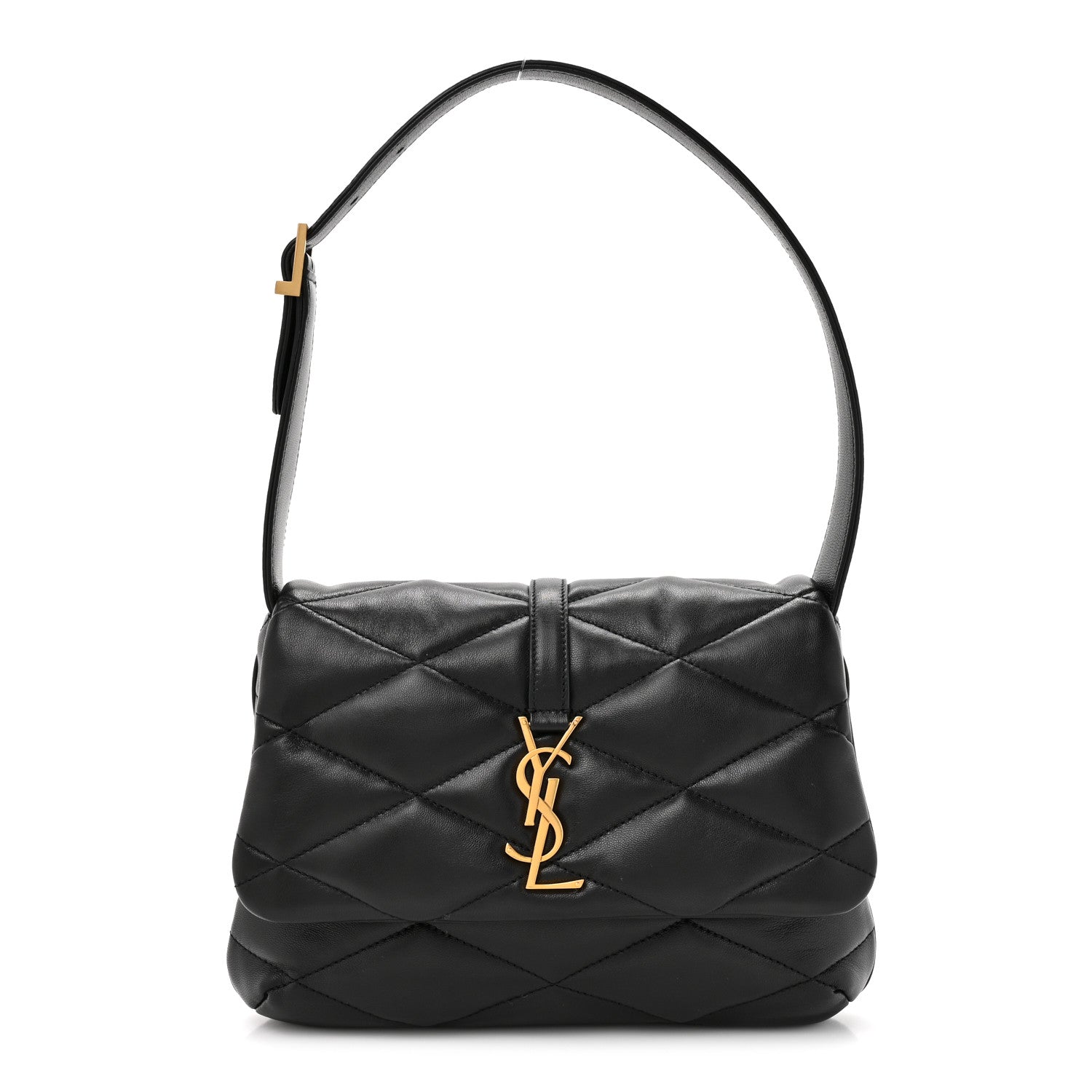 Saint Laurent Lambskin Quilted Le 57 Diamond Shoulder Bag Black 1 of 11