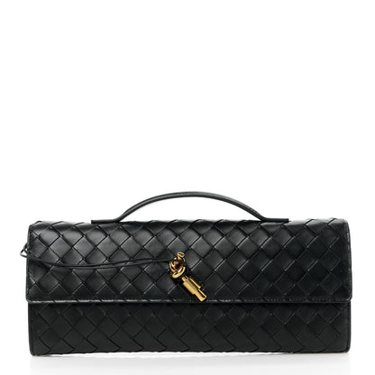 Bottega Veneta Nappa Intrecciato Long Andiamo Top Handle Clutch Black 1 of 11