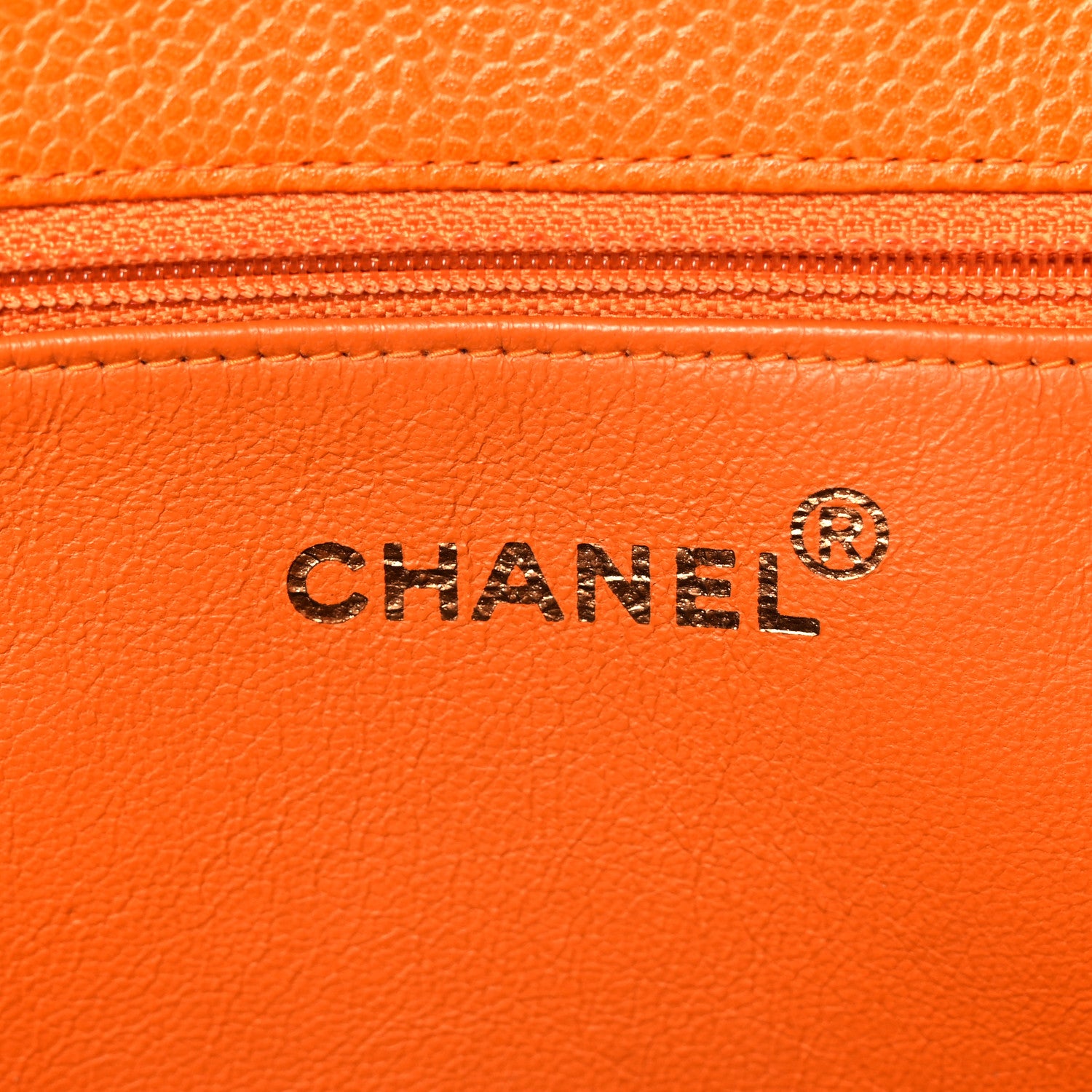 Chanel Caviar CC Timeless Shoulder Bag Orange 7 of 15