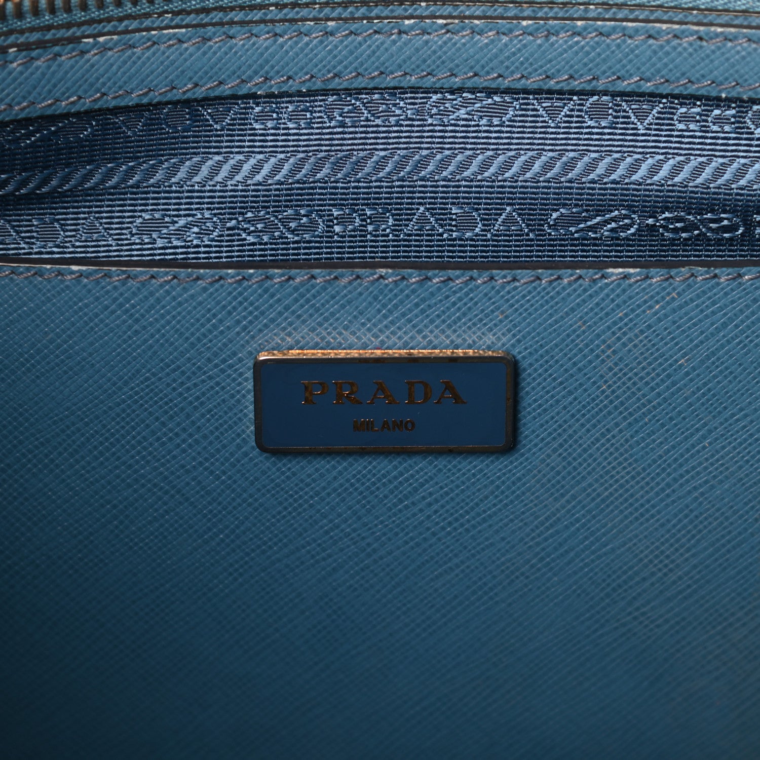 Prada Saffiano Lux Colorblock Medium Galleria Double Zip Tote Bluette Cobalto 6 of 9