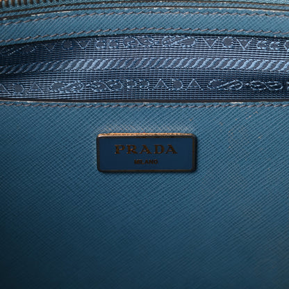 Prada Saffiano Lux Colorblock Medium Galleria Double Zip Tote Bluette Cobalto 6 of 9