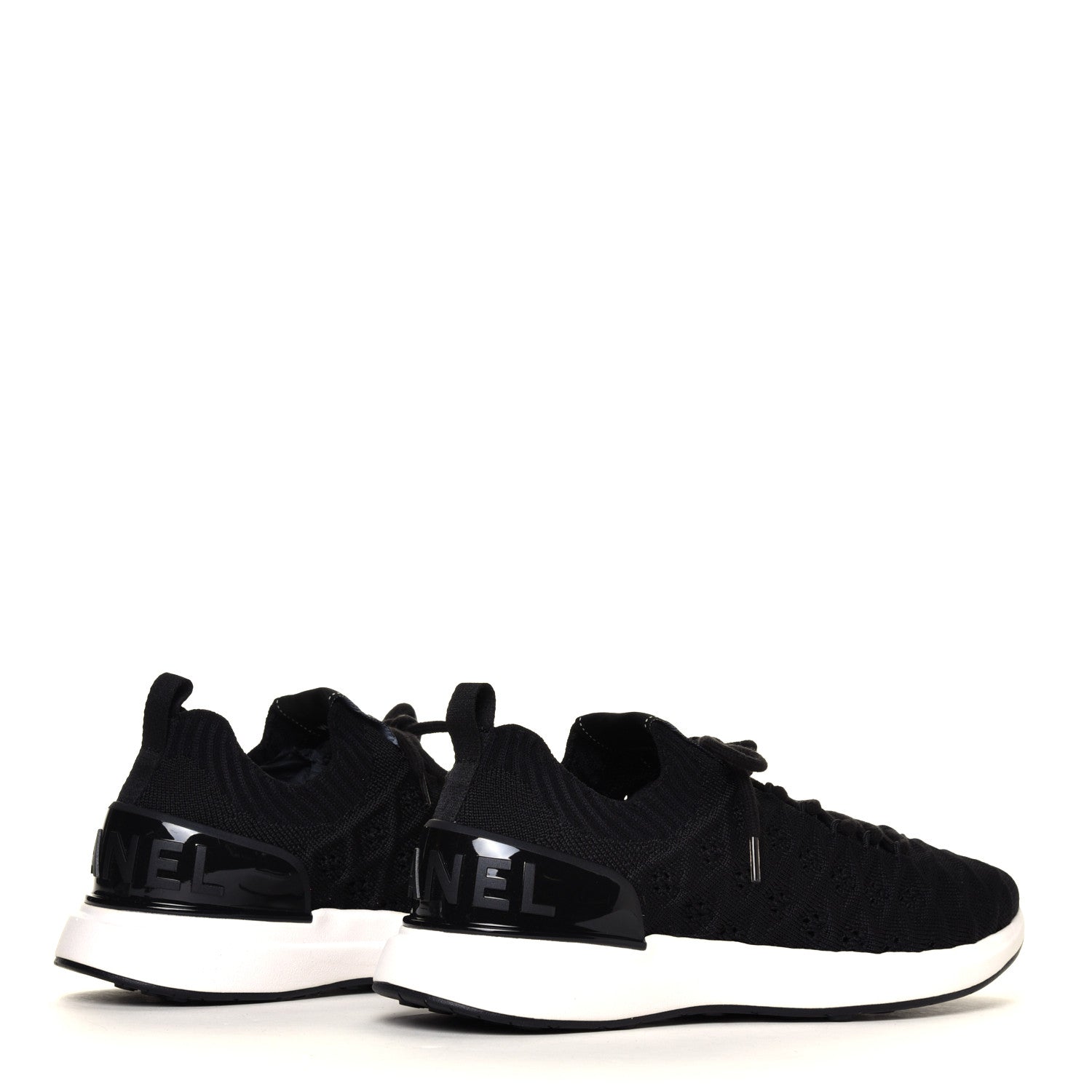 Chanel Fabric Logo Sneakers 36.5 Black 8 of 12