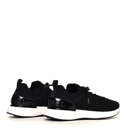Chanel Fabric Logo Sneakers 36.5 Black 8 of 12