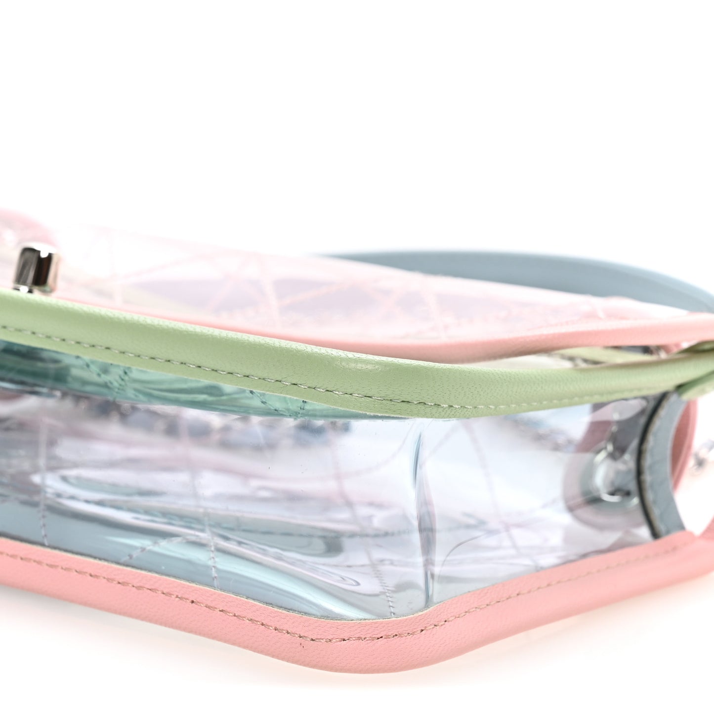 Lambskin PVC Quilted Mini Coco Splash Flap Blue Green