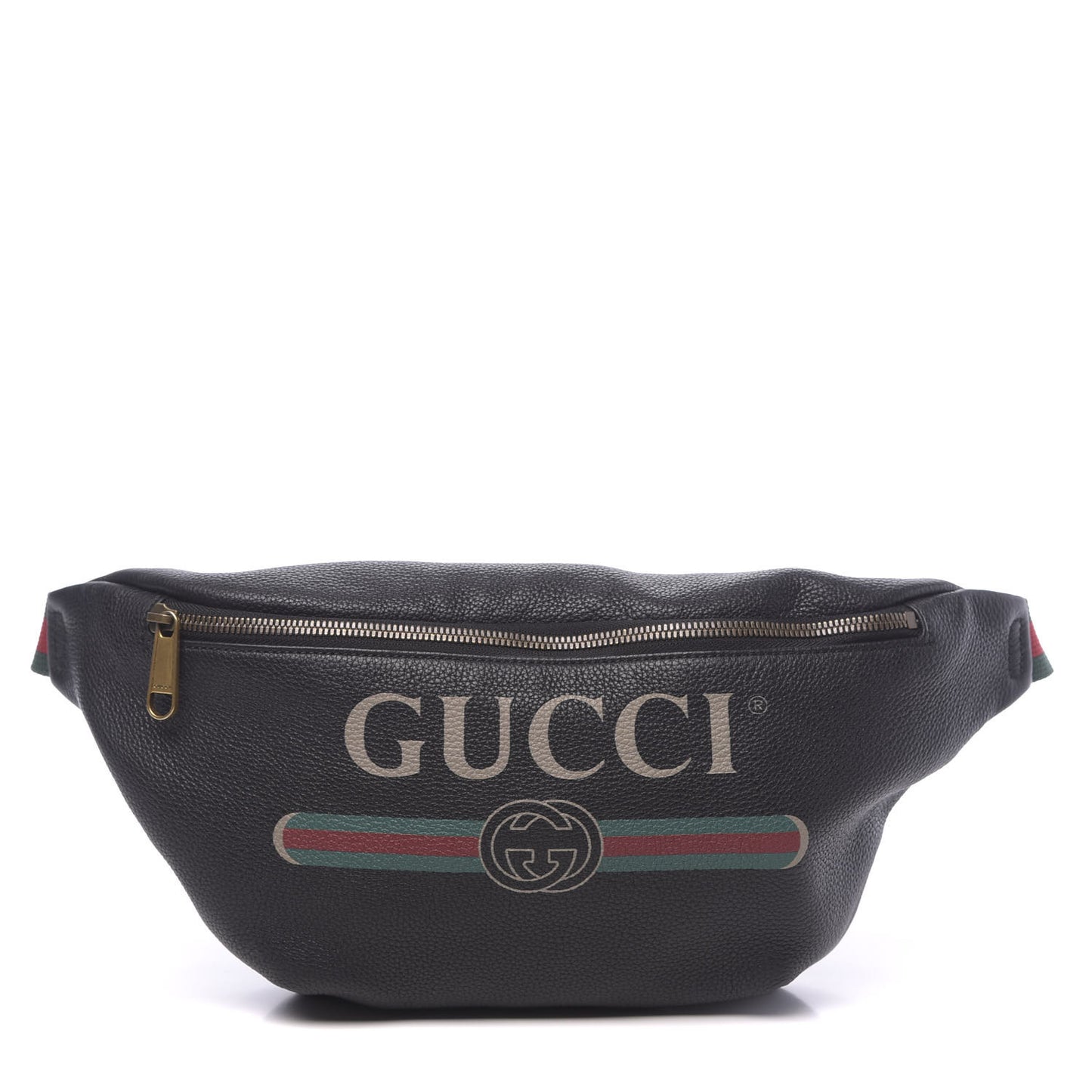 Grained Calfskin Logo Belt Bag Black