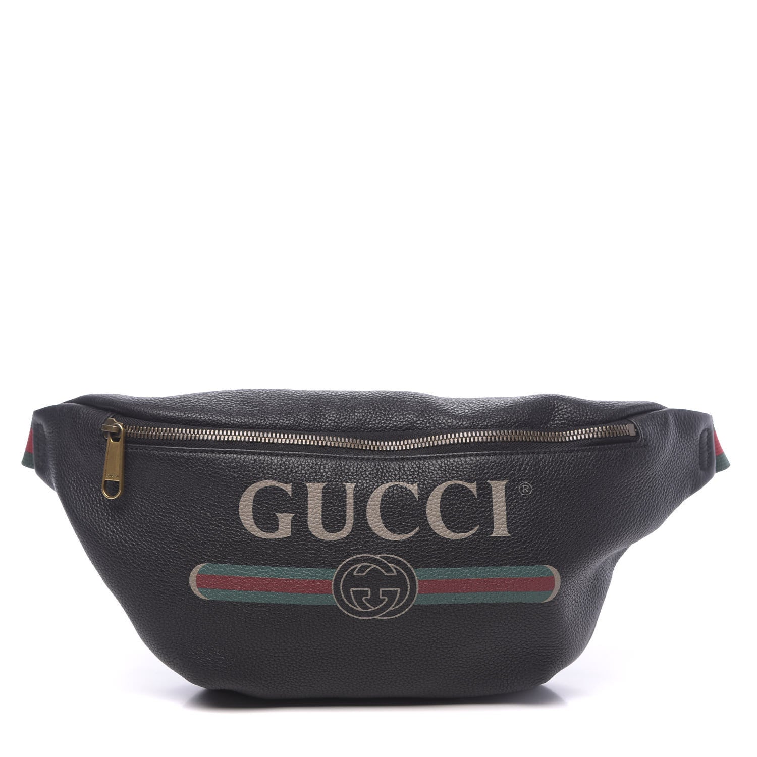 Gucci Grained Calfskin Logo Belt Bag Black 1 of 11